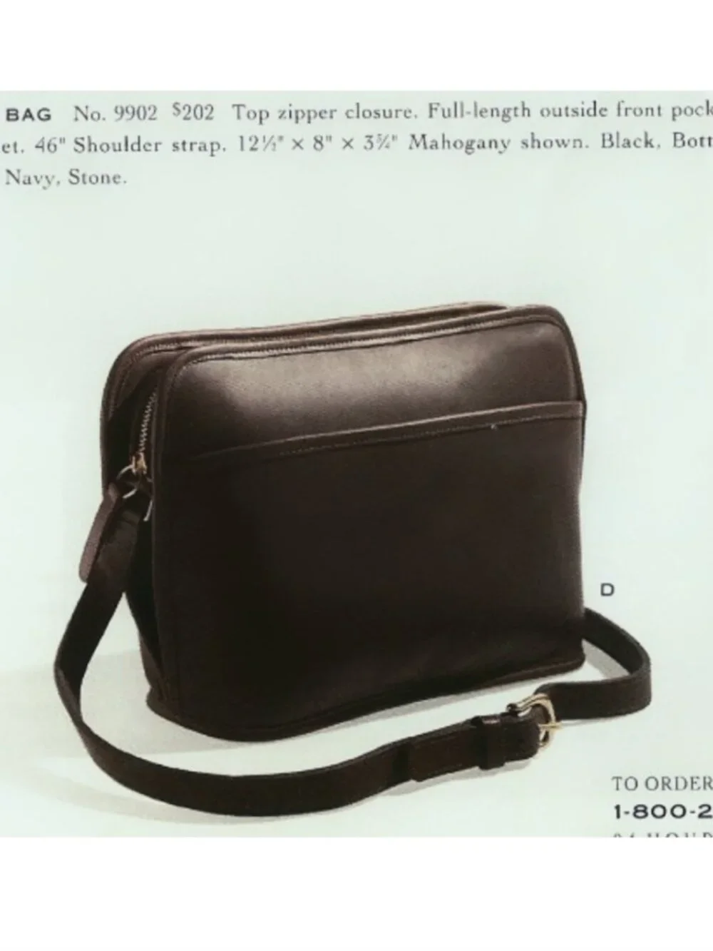 Coach Vintage - Oliver Crossbody Bag 9902 in Black + Brass, USA 1980s